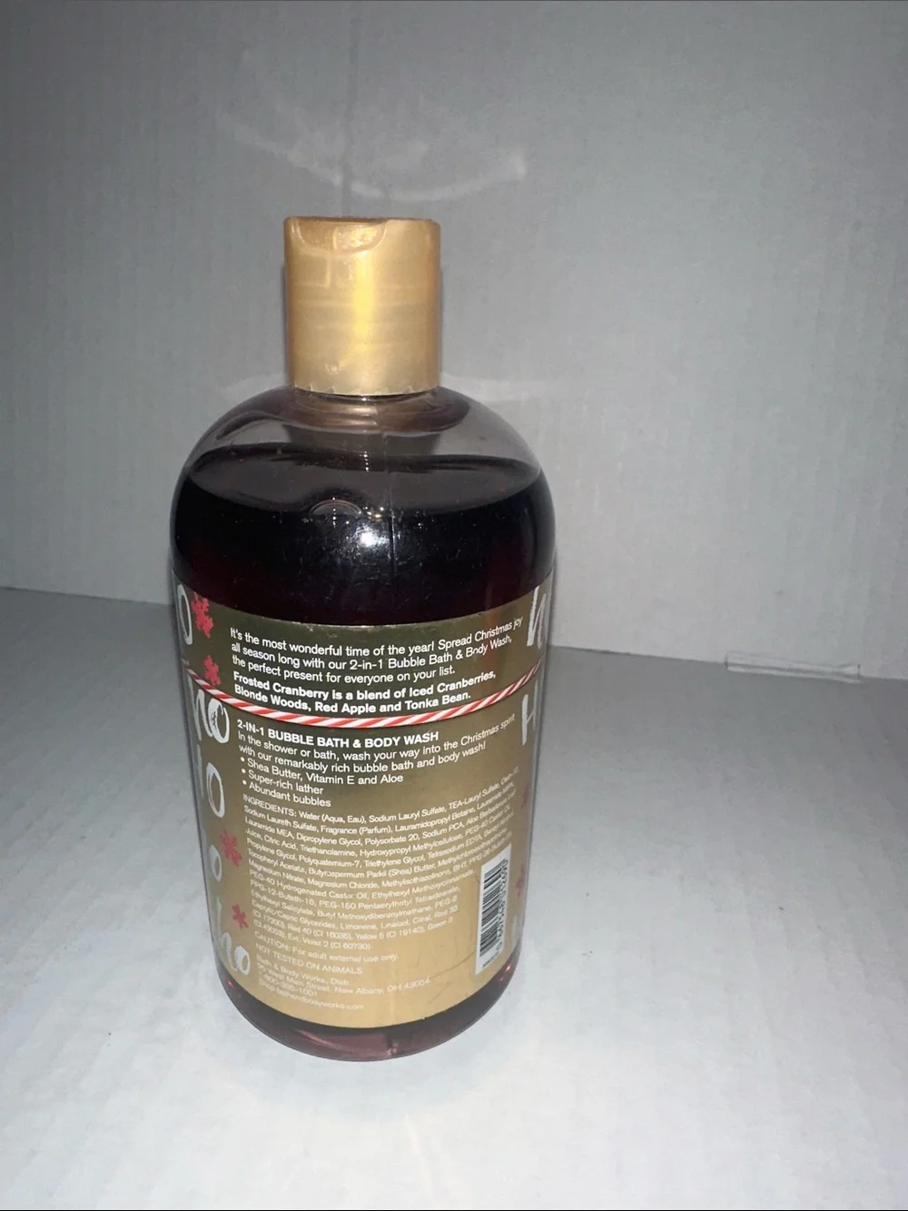 Bath & Body Works Frosted Cranberry Bubble Bath & Body Wash - Red, Gold